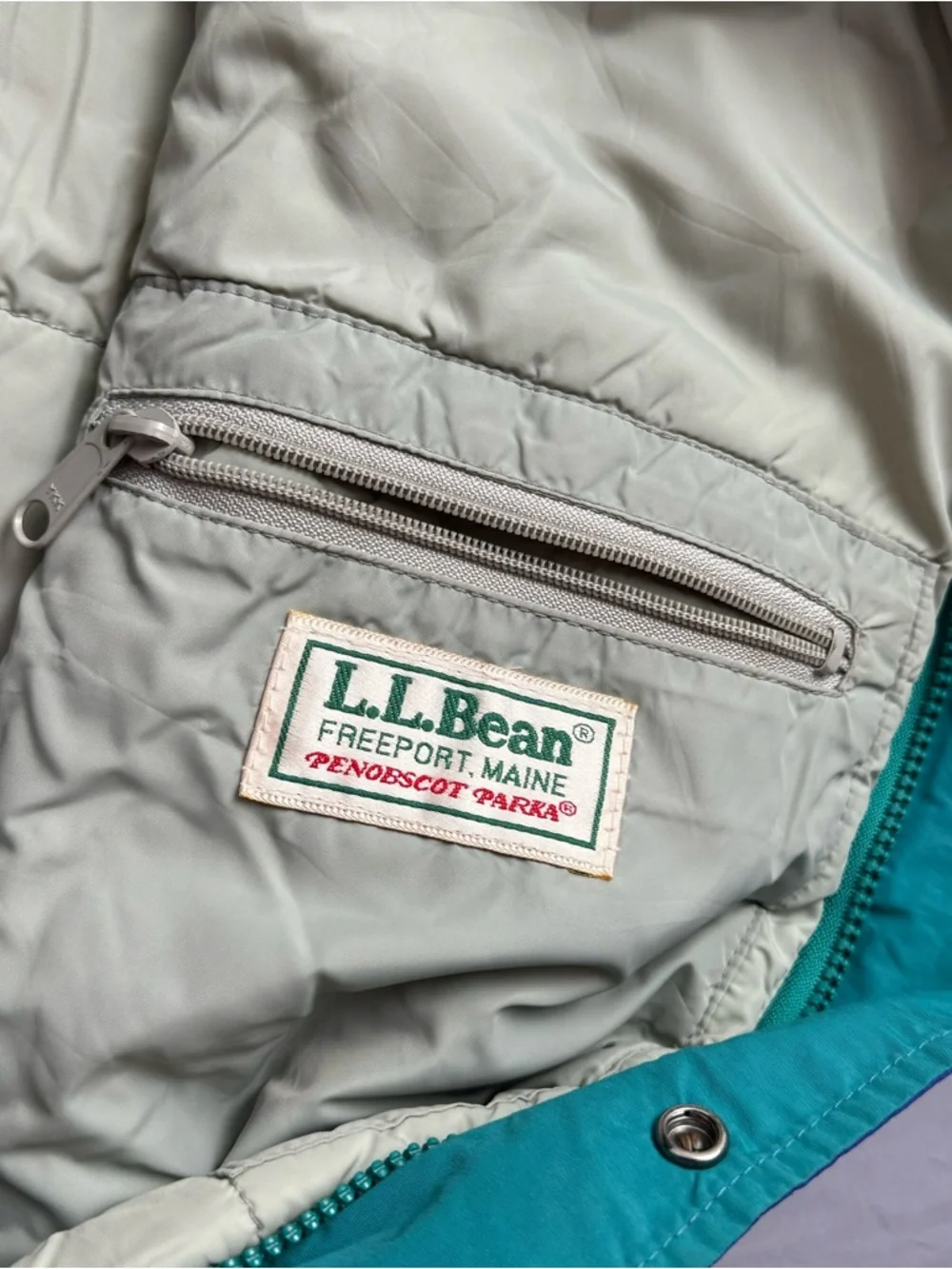 L.L. Bean Blue Rain Parka Jacket Men's Full Zip Snap Mid-Length Size XL